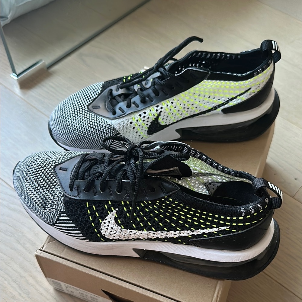 Nike Black and White Sneakers with Neon Accents